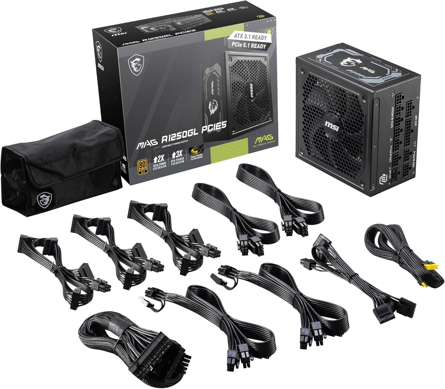 MSI Power Supply MAG 1250GL PCIE 5 MSI Power Supply MAG 1250GL PCIE 5